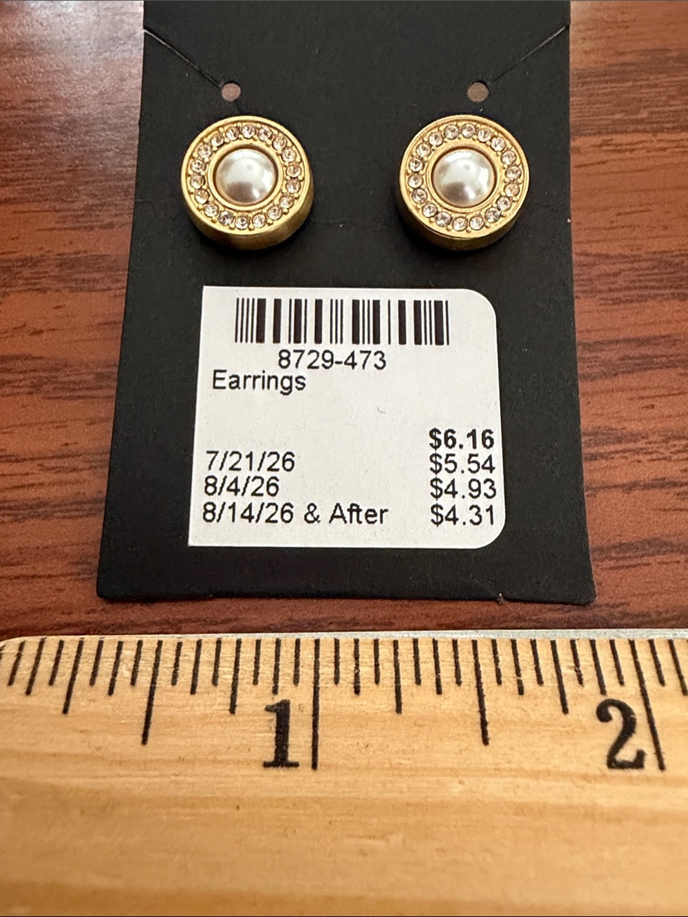 Brighton Gold Pearl & Crystal Round Stud Earrings